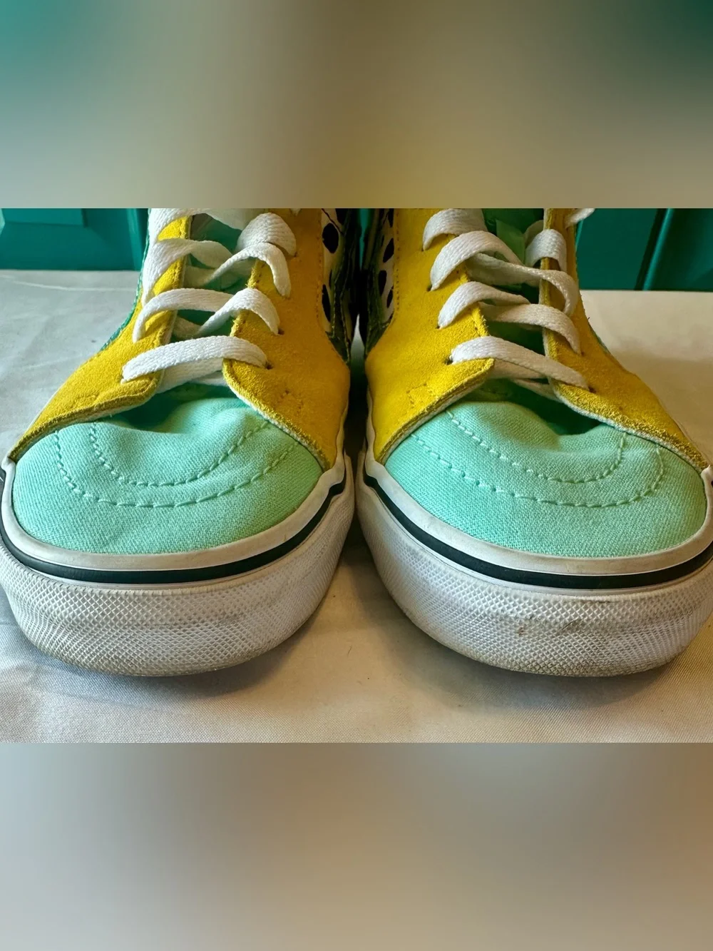 Vans ComfyCush Sk8-Hi Mixed Media Sneakers Dalmatian Colorblock Iridescent 8.5